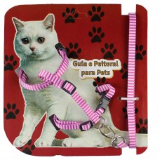 88590 -  CONJ PEITO GUIA NYLON GATO MACHO M