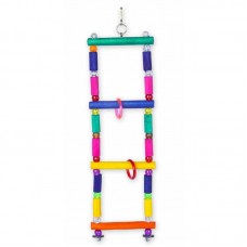 89336 - Brinquedo Escada de Madeira 4 Degraus Colorido | Golden Pets