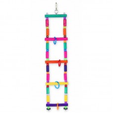 89337 - Brinquedo Escada de Madeira 5 Degraus Colorido | Golden Pets