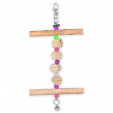 89359 - Brinquedo Balanço em Cubos e Poleiro Duplo de Madeira Natural | Golden Pets