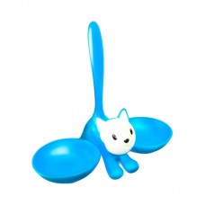 93994 - Comedouro e Bebedouro Duplo Gatito Yan Pet 400ml de Plástico Azul