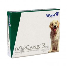 72382 - Antiparasitário Ivercanis 3mg Ivermectina para Cães I 4 Comprimidos