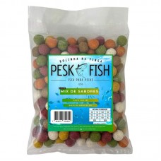 98235 - ISCA PRONTA EM FORMATO DE BOLINHAS FURADAS, COM TEXTURA FIRME, MIX DE SABORES E PACOTE DE 120 GRAMA