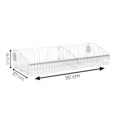 83141 - CESTO ACO DOBRAVEL PARA GONDOLA COM 2 DIVISORIAS - AMAPA - 92X37CM