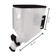 90332 - Dispenser Porta Ração Durabox 40L de Plástico Preto para Parede