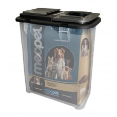 95471 - Dispenser Pote Porta Ração Conteiner Mec Box 35L de Plástico Preto Fumê