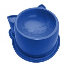97371 - Comedouro Anatômico Durapets 250ml Gato Luxo de Plástico Azul