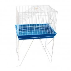 97498 - Viveiro Opção Pet de Arame Branco e Azul para Chinchila e Coelho