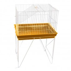 97499 - Viveiro Opção Pet de Arame Branco e Amarelo para Chinchila e Coelho