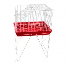 97500 - Viveiro Opção Pet de Arame Branco e Vermelho para Chinchila e Coelho