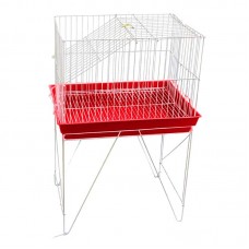 97503 - Viveiro Opção Pet de Arame Branco e Vermelho para Coelho